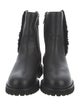 Aquatalia Leather Faux Fur Trim Combat Boots