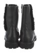 Aquatalia Leather Faux Fur Trim Combat Boots