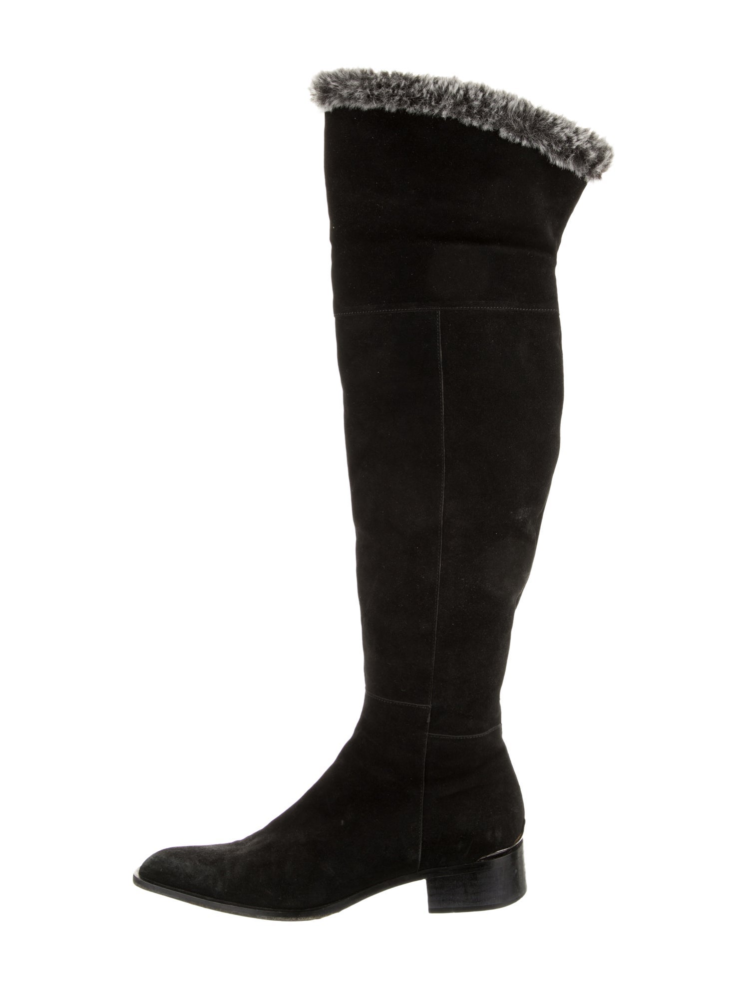 Aquatalia Suede Faux Fur Trim Boots