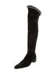 Aquatalia Suede Faux Fur Trim Boots