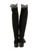 Aquatalia Suede Faux Fur Trim Boots