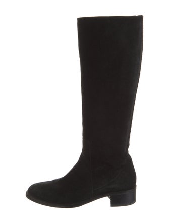 Aquatalia Suede Studded Accents Riding Boots