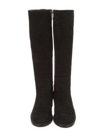 Aquatalia Suede Studded Accents Riding Boots