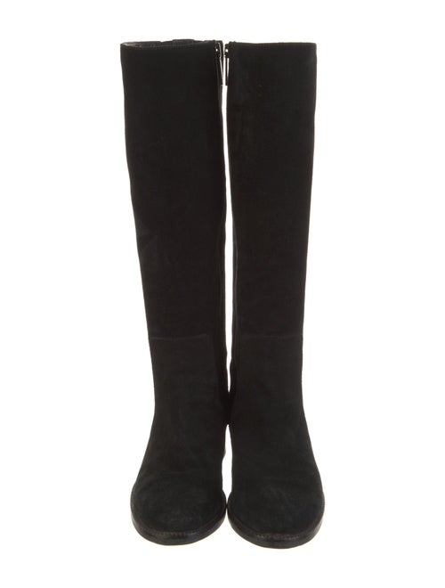 Aquatalia Suede Studded Accents Riding Boots