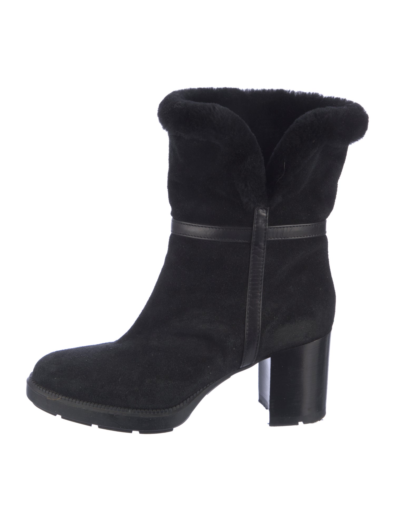Aquatalia Suede Fur Trim Boots