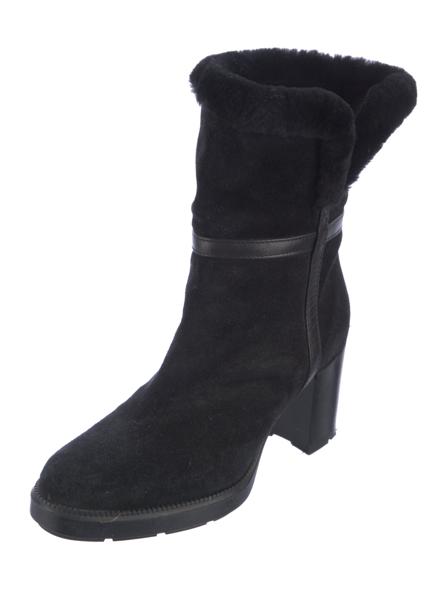 Aquatalia Suede Fur Trim Boots