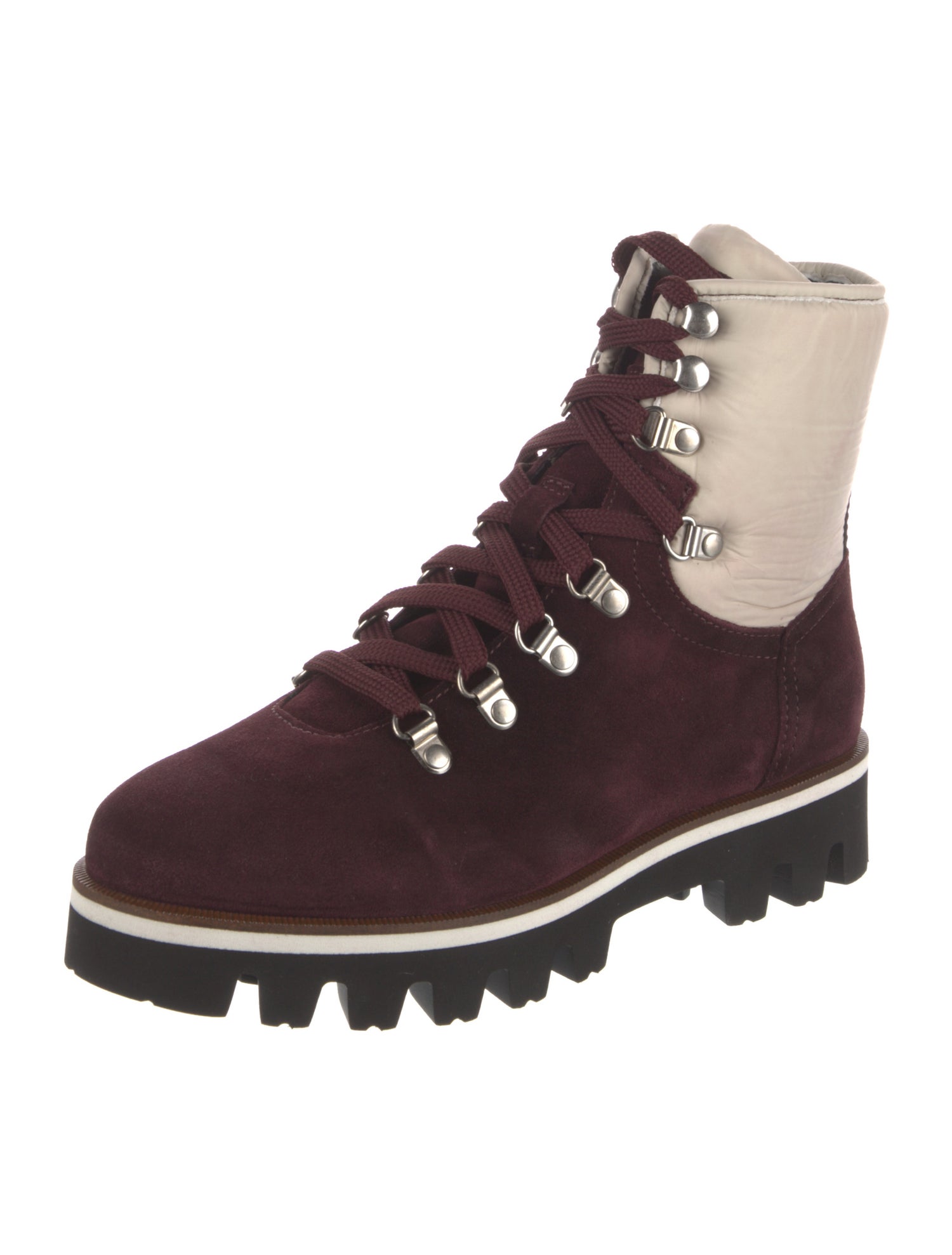 Aquatalia Suede Colorblock Pattern Lace-Up Boots