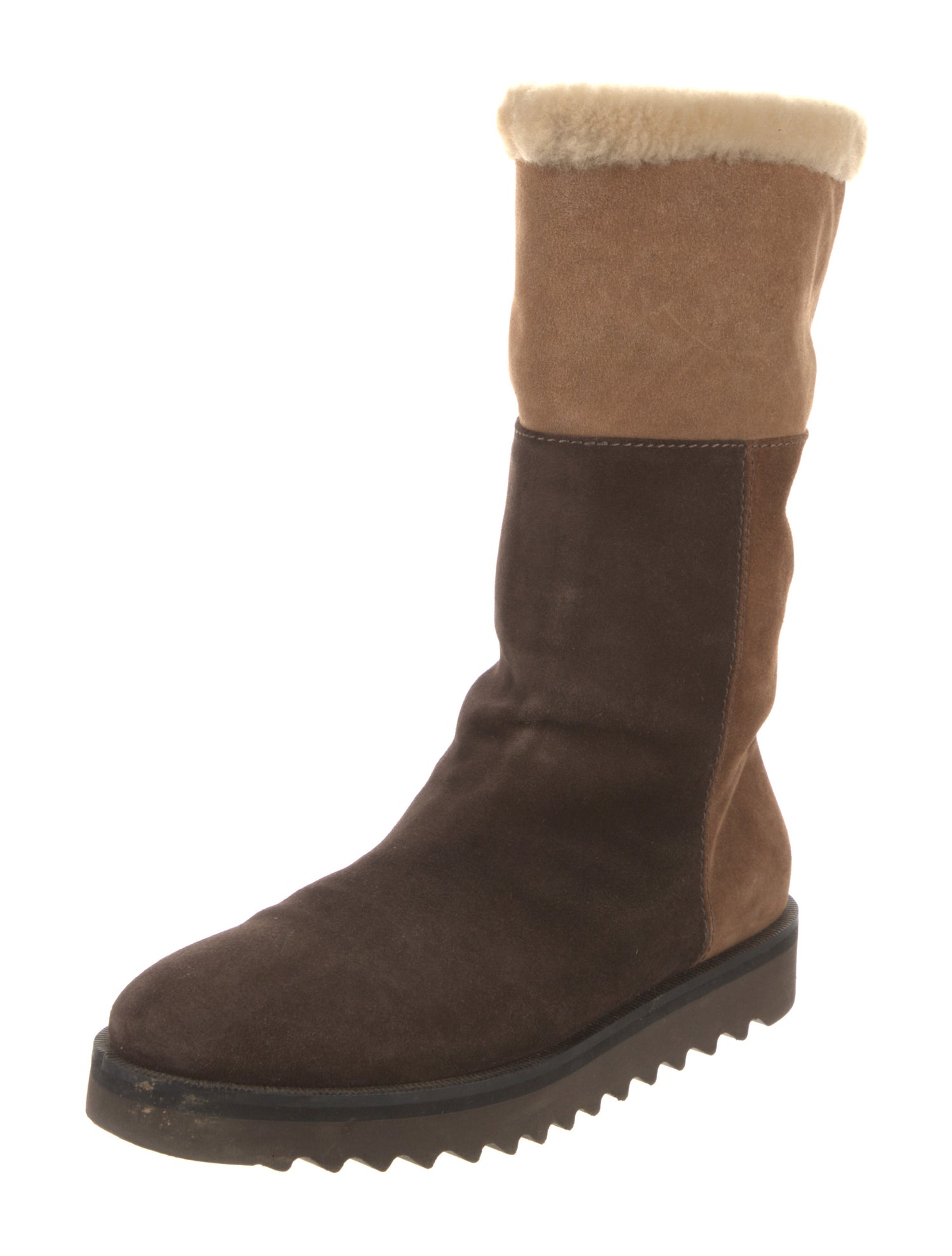 Aquatalia Suede Colorblock Pattern Boots