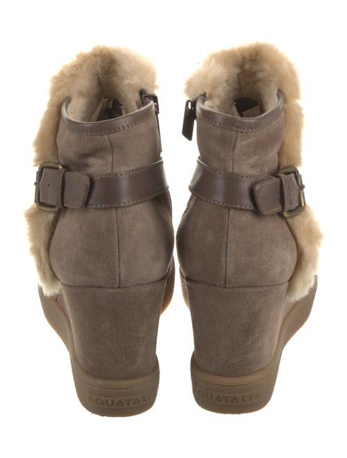 Aquatalia Suede Faux Fur Trim Boots
