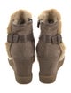Aquatalia Suede Faux Fur Trim Boots
