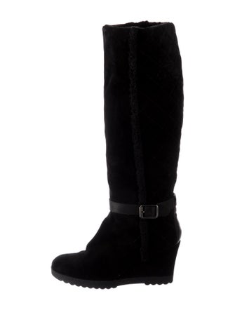 Aquatalia Quilted Pattern Suede Boots