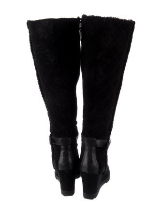 Aquatalia Quilted Pattern Suede Boots