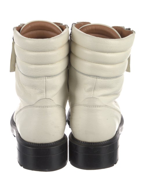 Aquatalia Leather Printed Combat Boots