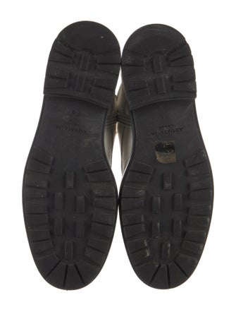 Aquatalia Leather Printed Combat Boots