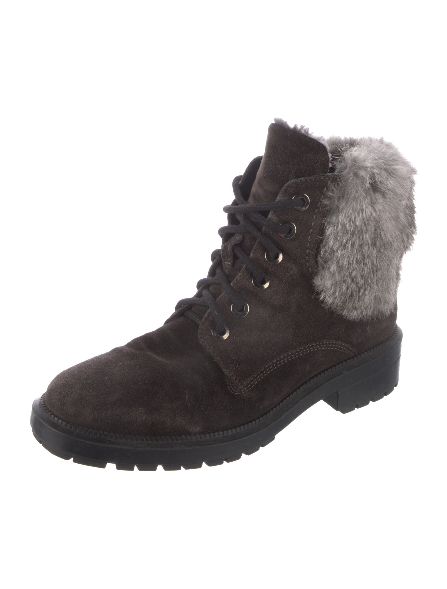 Aquatalia Suede Colorblock Pattern Combat Boots