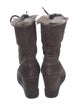 Aquatalia Suede Fur Trim Lace-Up Boots