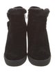 Aquatalia Suede Fur Trim Boots