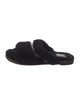 Aquatalia Shearling Leather Trim Embellishment Slides