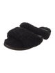 Aquatalia Shearling Leather Trim Embellishment Slides