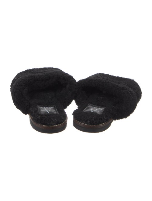 Aquatalia Shearling Leather Trim Embellishment Slides