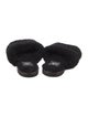 Aquatalia Shearling Leather Trim Embellishment Slides