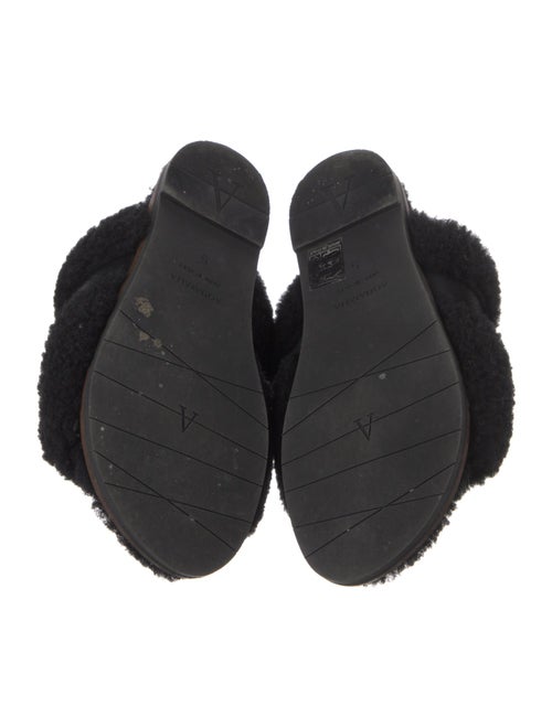 Aquatalia Shearling Leather Trim Embellishment Slides