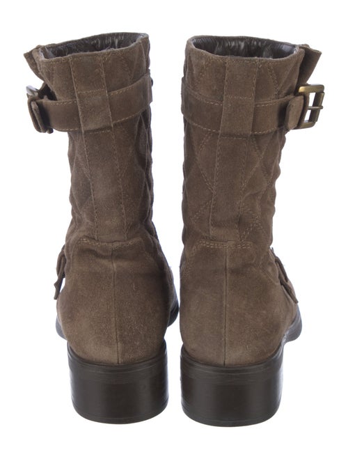 Aquatalia Quilted Pattern Suede Moto Boots