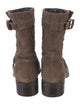 Aquatalia Quilted Pattern Suede Moto Boots