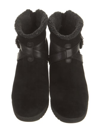 Aquatalia Suede Leather Trim Embellishment Lace-Up Boots