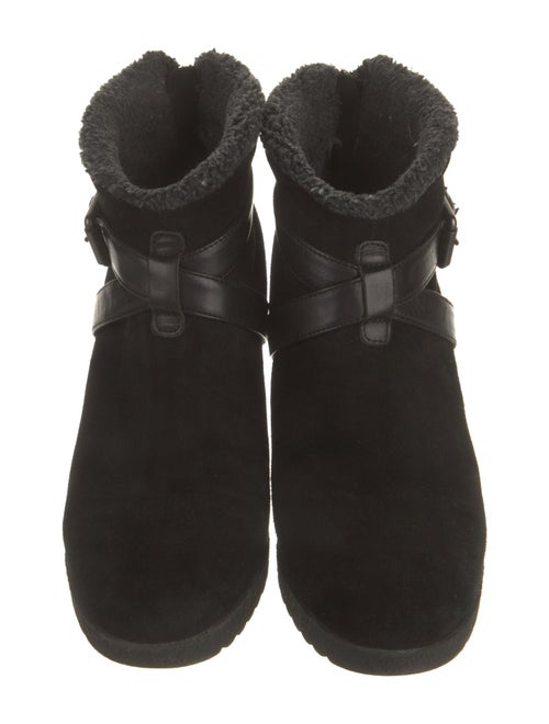 Aquatalia Suede Leather Trim Embellishment Lace-Up Boots