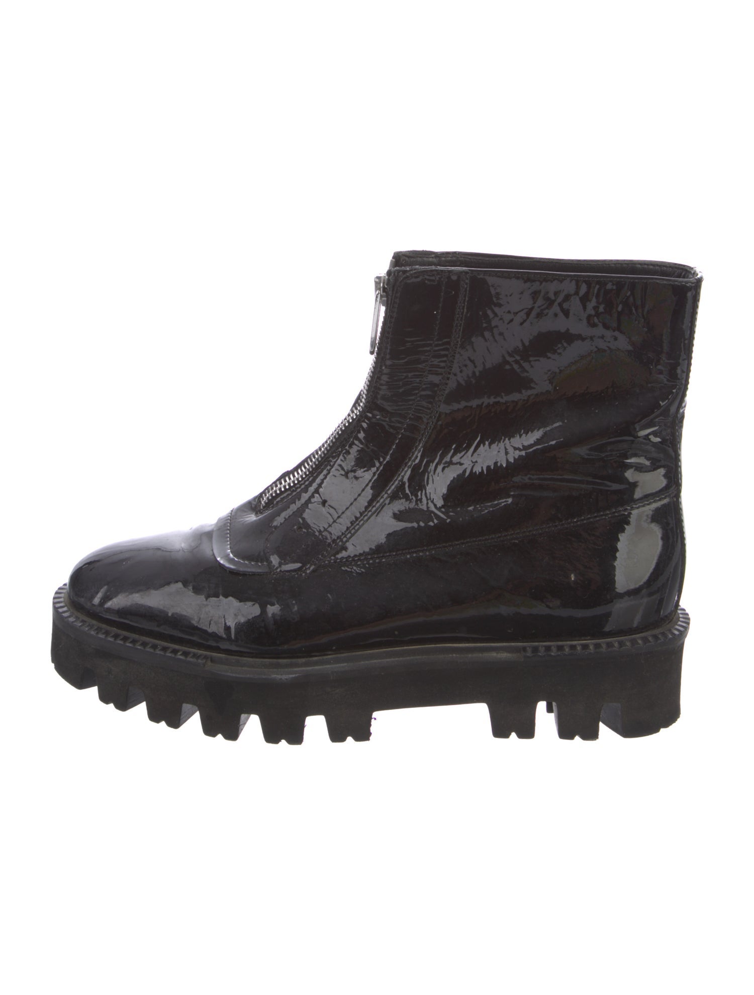 Aquatalia Patent Leather Combat Boots