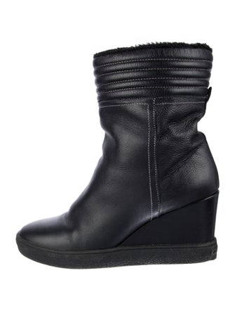 Aquatalia Leather Mesh Accents Boots