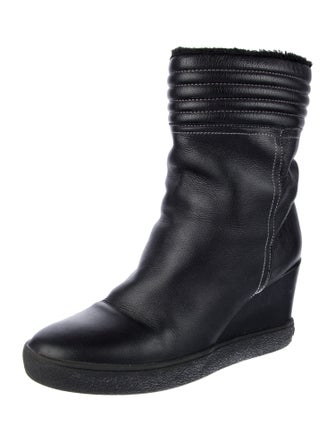 Aquatalia Leather Mesh Accents Boots