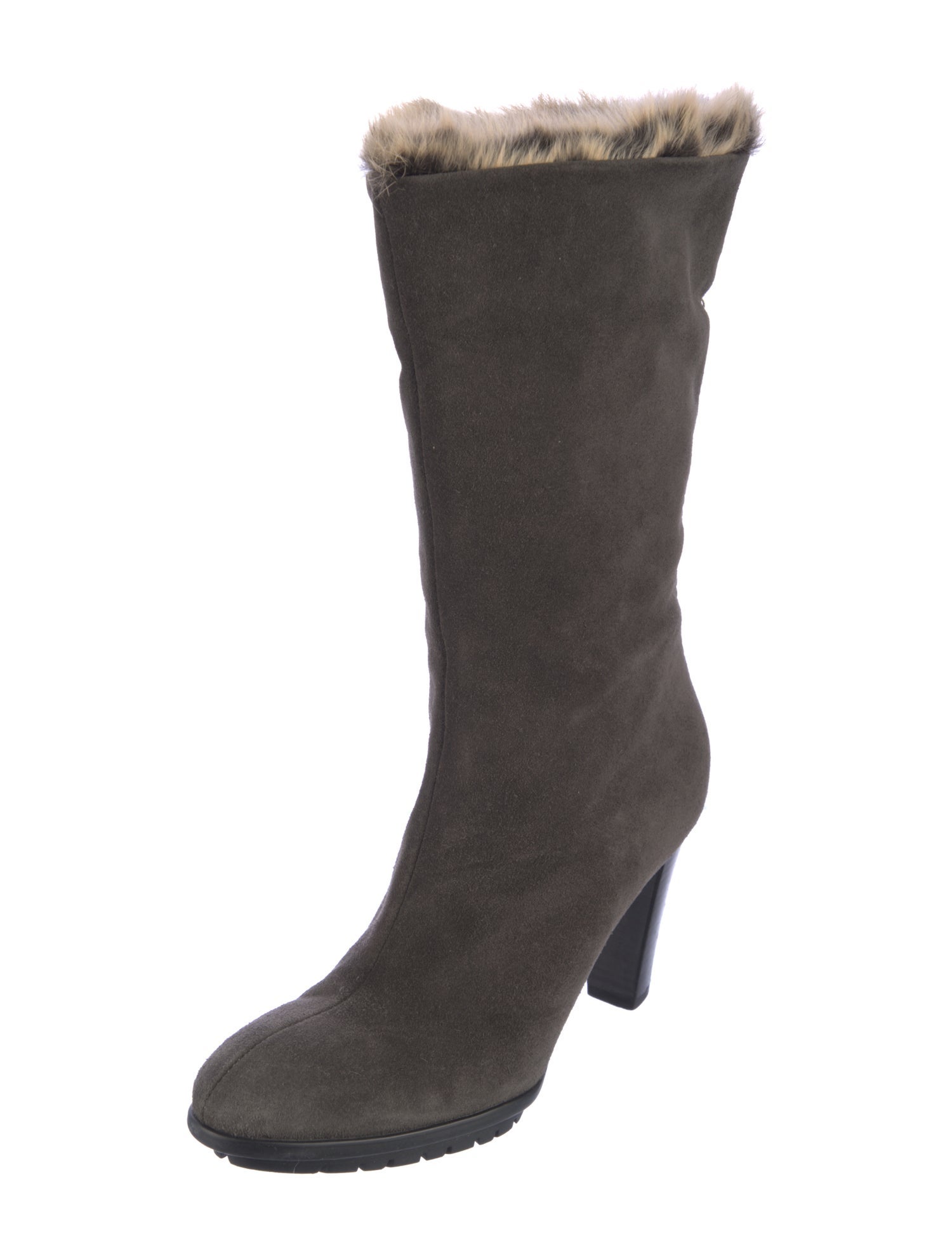 Aquatalia Suede Fur Trim Boots