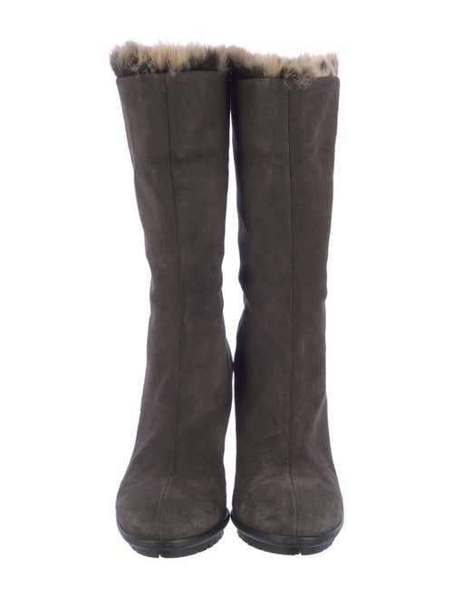 Aquatalia Suede Fur Trim Boots