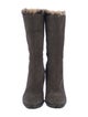 Aquatalia Suede Fur Trim Boots