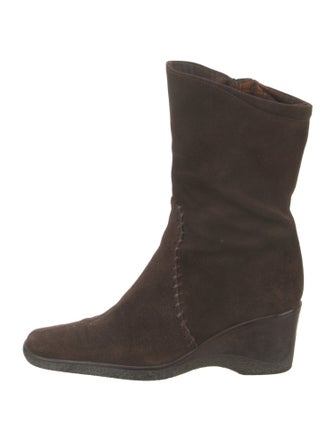 Aquatalia Suede Whipstitch Trim Boots