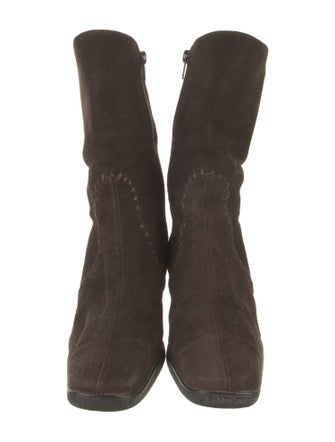 Aquatalia Suede Whipstitch Trim Boots