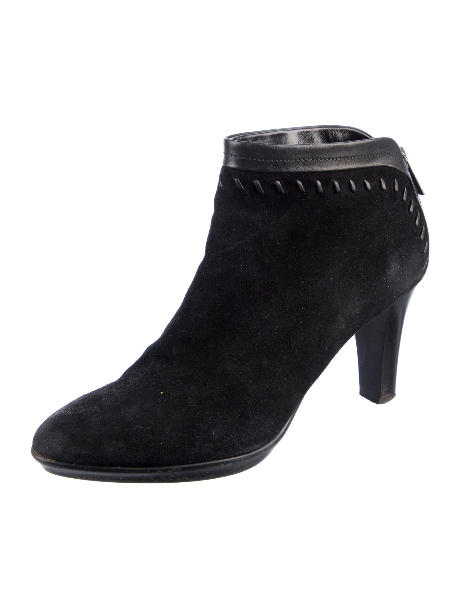 Aquatalia Suede Leather Trim Embellishment Boots