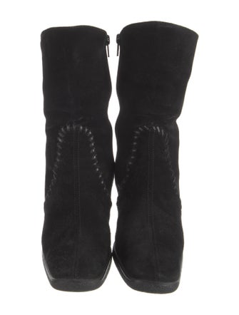 Aquatalia Suede Whipstitch Trim Sock Boots