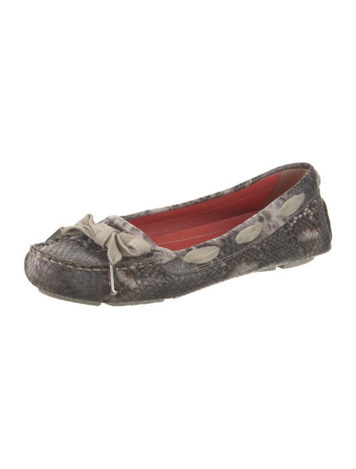 Aquatalia Leather Animal Print Flats