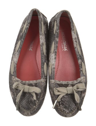 Aquatalia Leather Animal Print Flats