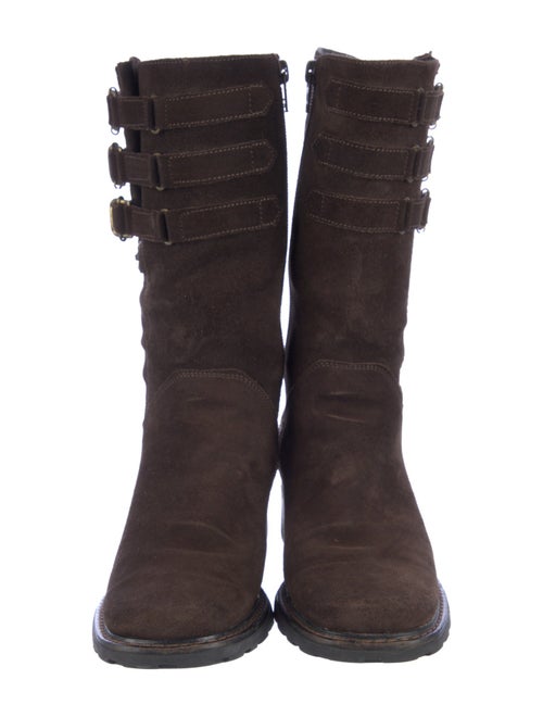 Aquatalia Suede Studded Accents Combat Boots