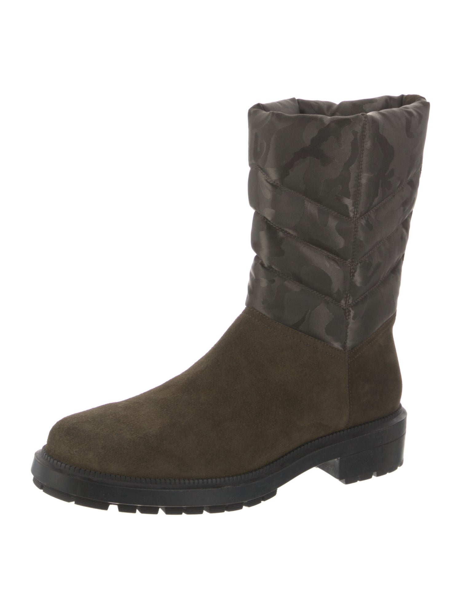 Aquatalia Suede Camouflage Print Moto Boots