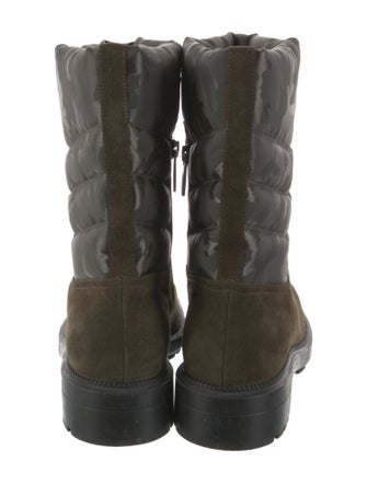 Aquatalia Suede Camouflage Print Moto Boots