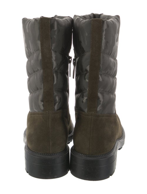 Aquatalia Suede Camouflage Print Moto Boots