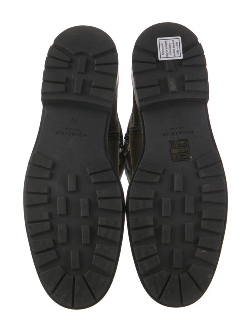 Aquatalia Suede Camouflage Print Moto Boots