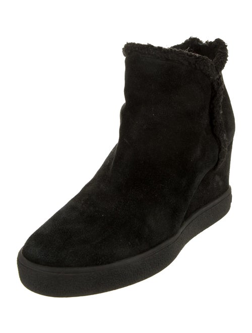Aquatalia Suede Fur Trim Boots