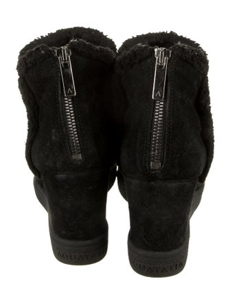 Aquatalia Suede Fur Trim Boots