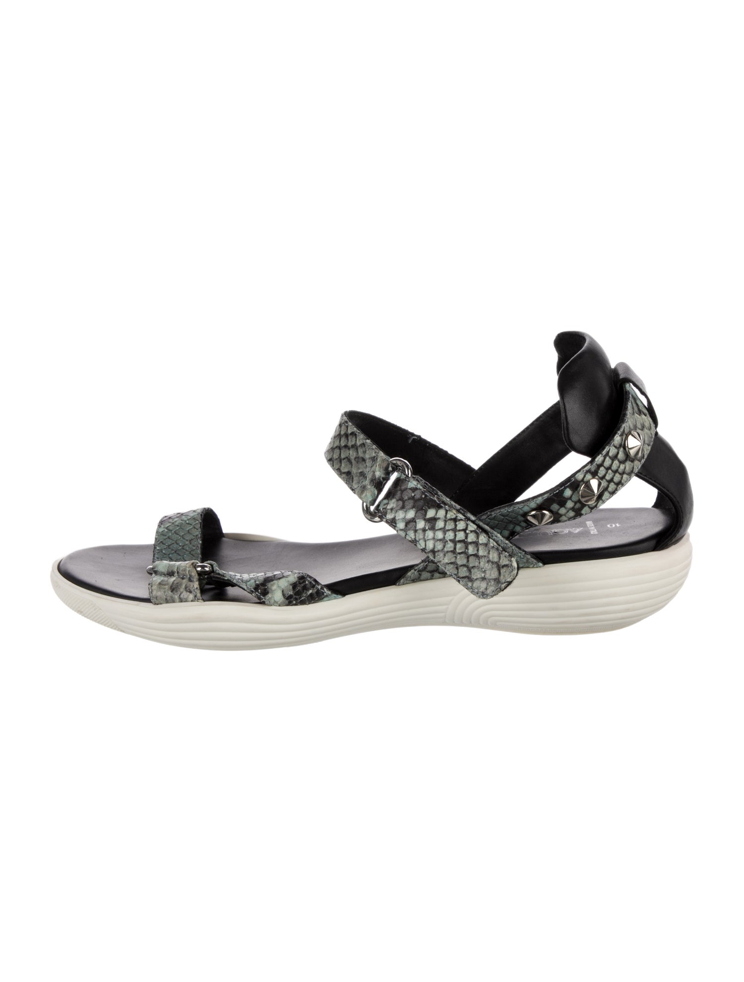Aquatalia Leather Animal Print Sandals